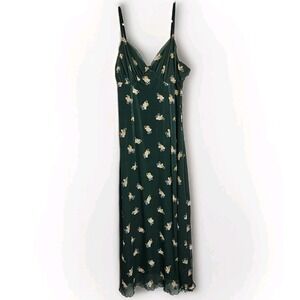 Urban Outfitters | Dresses | Urban Outfitters Mesh Midi Slip Dress Sz L  Green Floral Whimsy Fairy Cottage | Poshmark